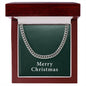 Merry Christmas v09 - Cuban Link Chain With Mahogany Style Luxury Box