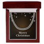 Merry Christmas v06 - Cuban Link Chain With Mahogany Style Luxury Box