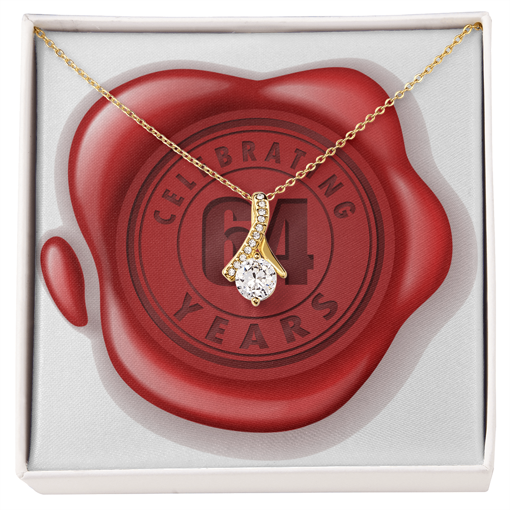 Celebrating 64 Years Anniversary - 18K Yellow Gold Finish Alluring Beauty Necklace