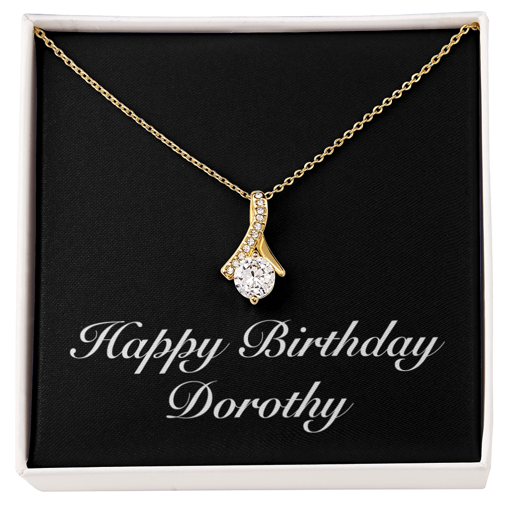 Happy Birthday Dorothy v2 - 18K Yellow Gold Finish Alluring Beauty Necklace