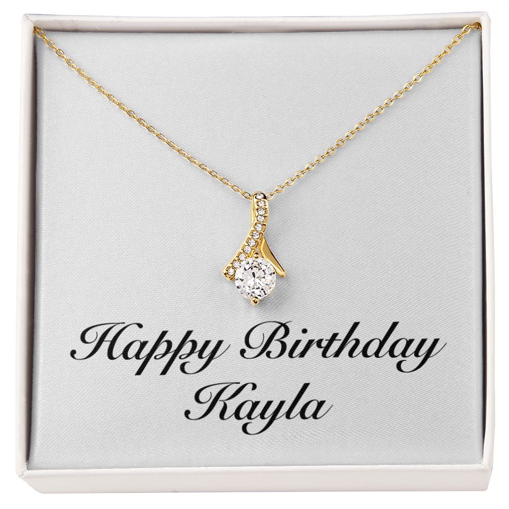 Happy Birthday Kayla - 18K Yellow Gold Finish Alluring Beauty Necklace