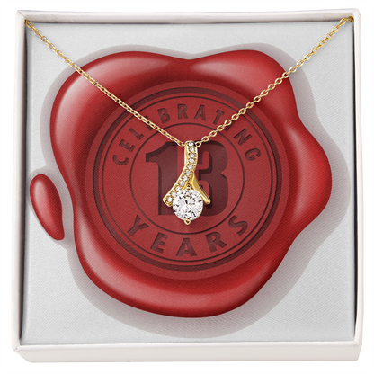Celebrating 13 Years Anniversary - 18K Yellow Gold Finish Alluring Beauty Necklace