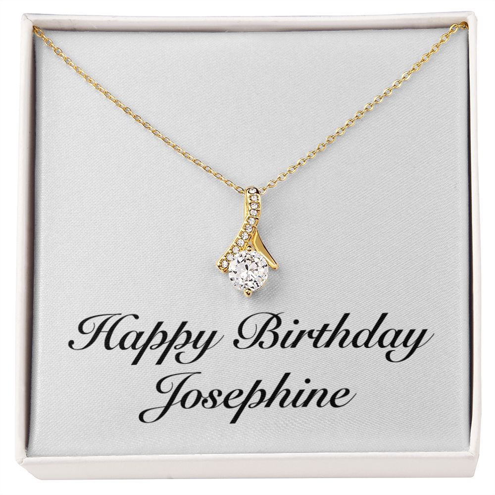 Happy Birthday Josephine - 18K Yellow Gold Finish Alluring Beauty Necklace