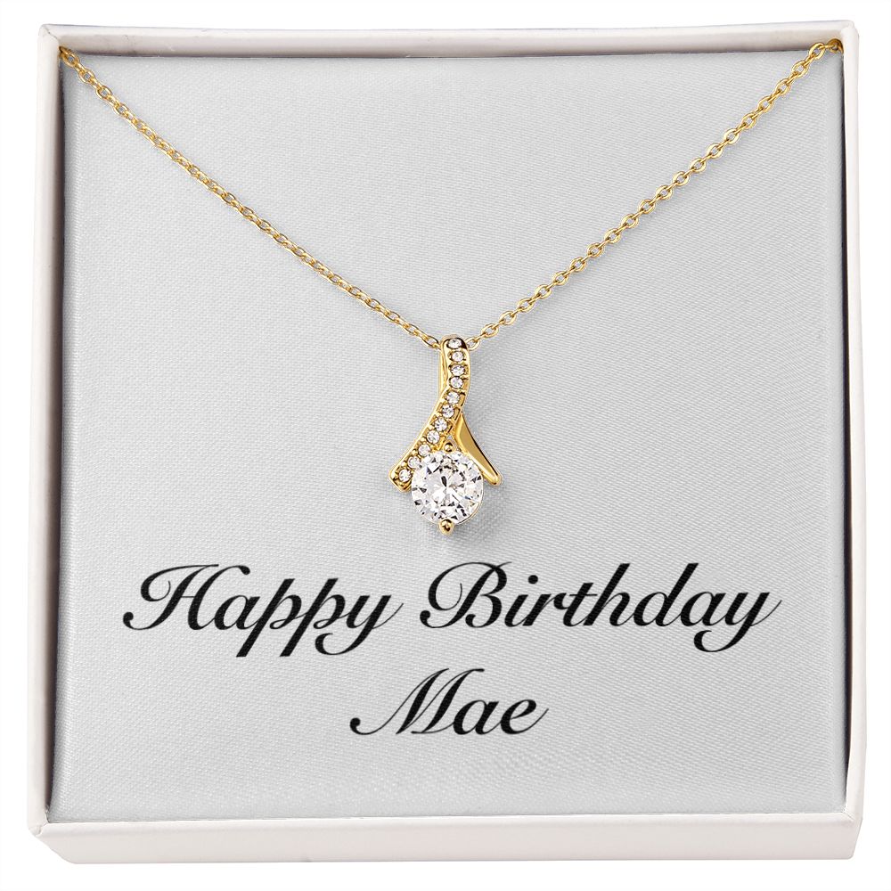 Happy Birthday Mae - 18K Yellow Gold Finish Alluring Beauty Necklace