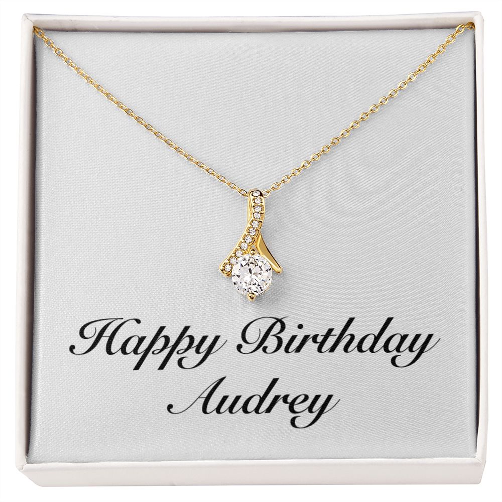 Happy Birthday Audrey - 18K Yellow Gold Finish Alluring Beauty Necklace