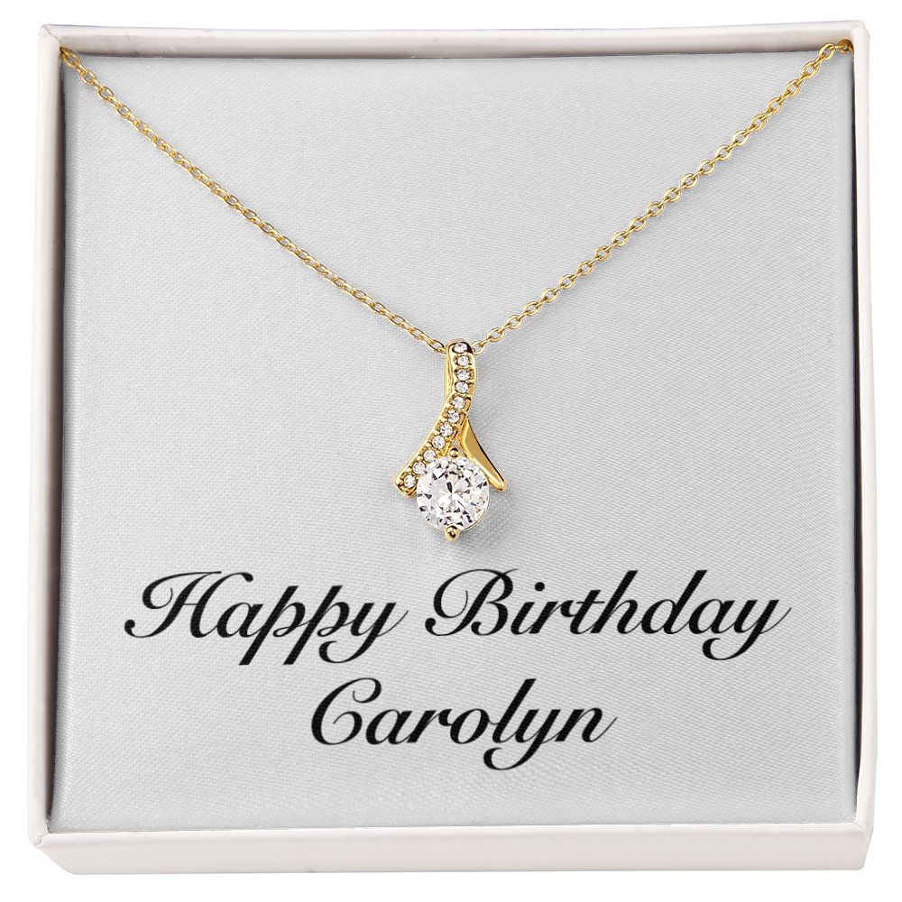 Happy Birthday Carolyn - 18K Yellow Gold Finish Alluring Beauty Necklace