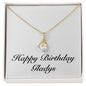 Happy Birthday Gladys - 18K Yellow Gold Finish Alluring Beauty Necklace