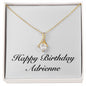 Happy Birthday Adrienne - 18K Yellow Gold Finish Alluring Beauty Necklace