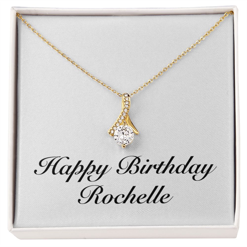 Happy Birthday Rochelle - 18K Yellow Gold Finish Alluring Beauty Necklace