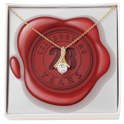 Celebrating 28 Years Anniversary - 18K Yellow Gold Finish Alluring Beauty Necklace