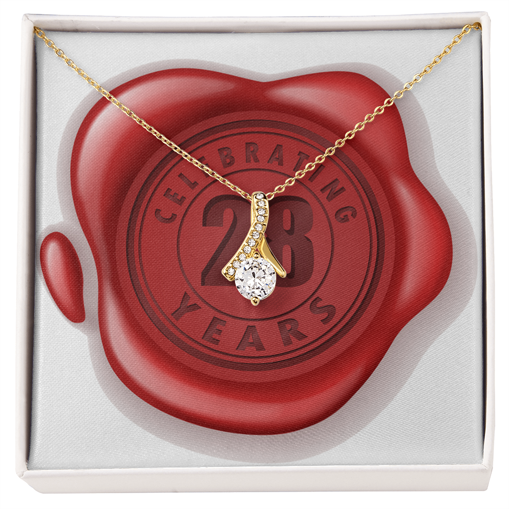 Celebrating 28 Years Anniversary - 18K Yellow Gold Finish Alluring Beauty Necklace
