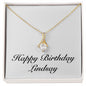 Happy Birthday Lindsay - 18K Yellow Gold Finish Alluring Beauty Necklace