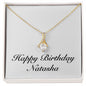 Happy Birthday Natasha - 18K Yellow Gold Finish Alluring Beauty Necklace