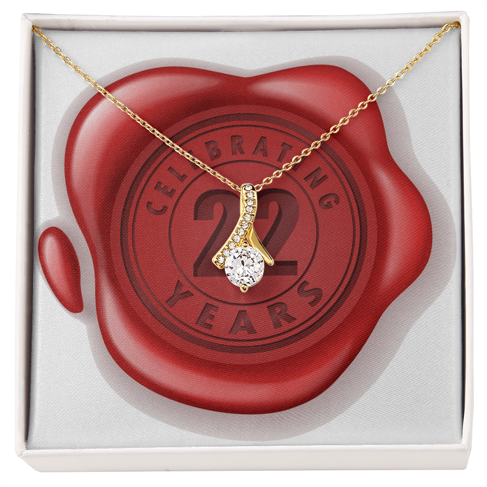 Celebrating 22 Years Anniversary - 18K Yellow Gold Finish Alluring Beauty Necklace