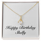 Happy Birthday Shelly - 18K Yellow Gold Finish Alluring Beauty Necklace