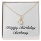 Happy Birthday Bethany - 18K Yellow Gold Finish Alluring Beauty Necklace