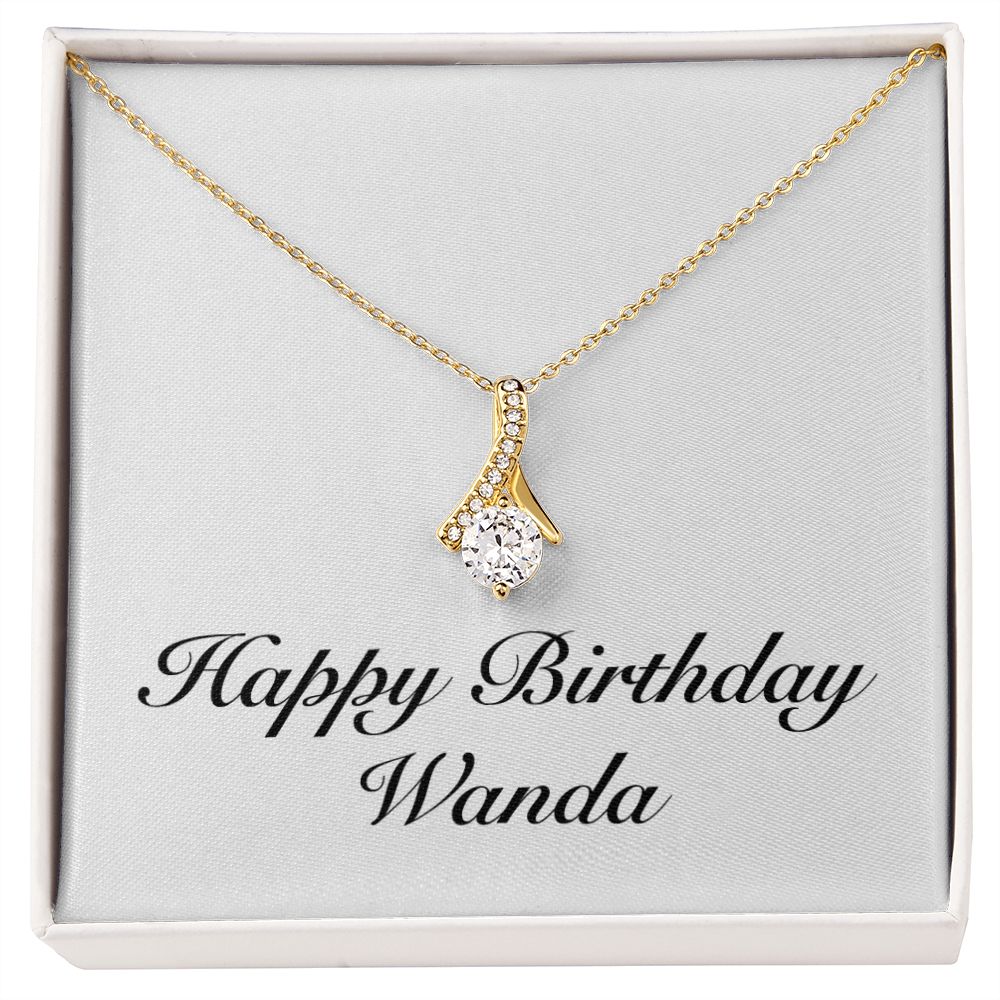 Happy Birthday Wanda - 18K Yellow Gold Finish Alluring Beauty Necklace