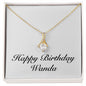 Happy Birthday Wanda - 18K Yellow Gold Finish Alluring Beauty Necklace