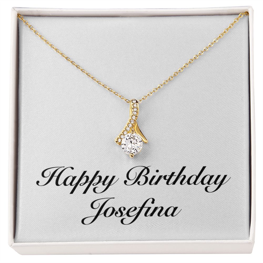 Happy Birthday Josefina - 18K Yellow Gold Finish Alluring Beauty Necklace