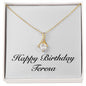 Happy Birthday Teresa - 18K Yellow Gold Finish Alluring Beauty Necklace