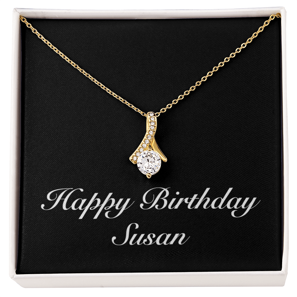 Happy Birthday Susan v2 - 18K Yellow Gold Finish Alluring Beauty Necklace