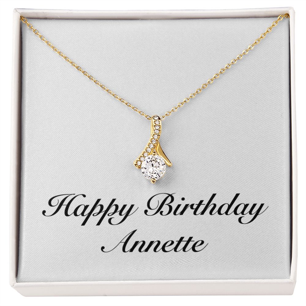 Happy Birthday Annette - 18K Yellow Gold Finish Alluring Beauty Necklace