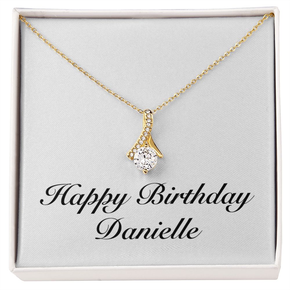 Happy Birthday Danielle - 18K Yellow Gold Finish Alluring Beauty Necklace