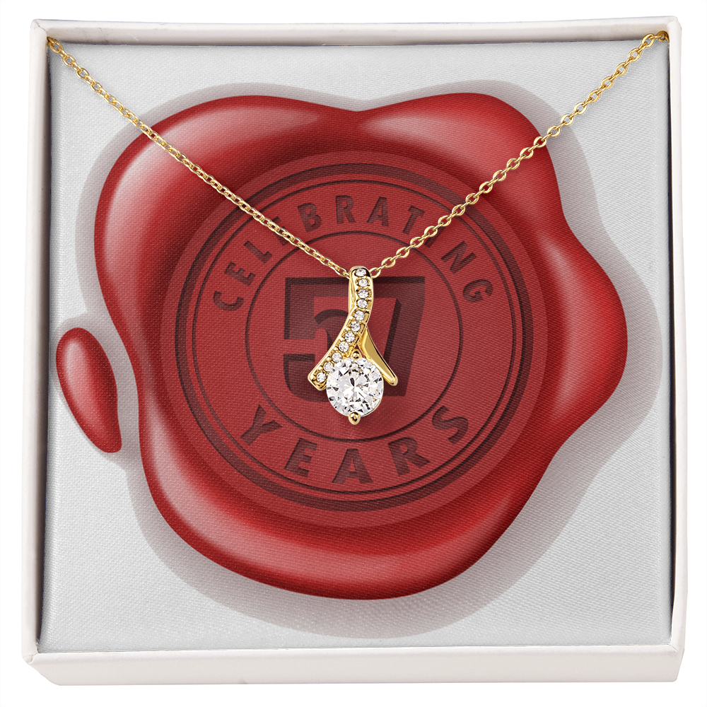 Celebrating 57 Years Anniversary - 18K Yellow Gold Finish Alluring Beauty Necklace