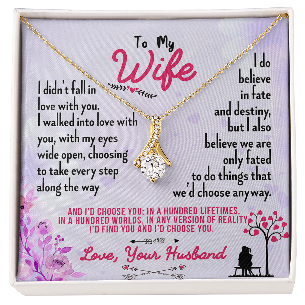 016 To My Wife - 18K Yellow Gold Finish Alluring Beauty Necklace