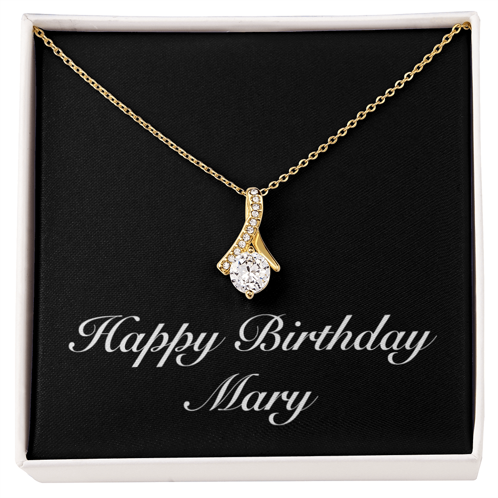 Happy Birthday Mary v2 - 18K Yellow Gold Finish Alluring Beauty Necklace