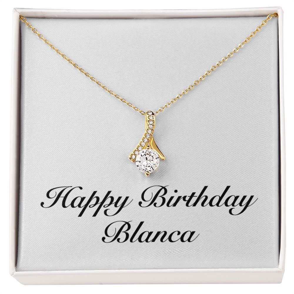 Happy Birthday Blanca - 18K Yellow Gold Finish Alluring Beauty Necklace