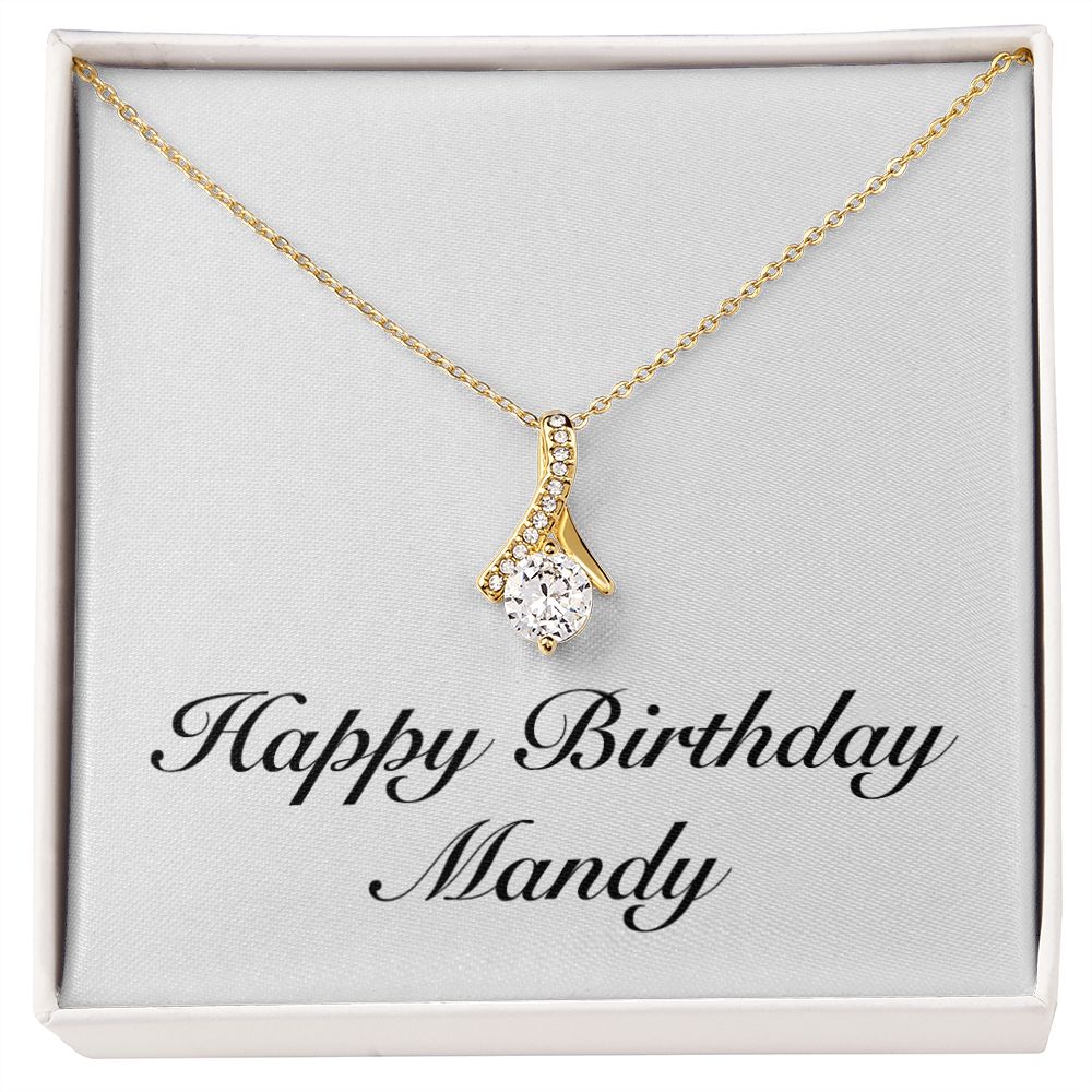 Happy Birthday Mandy - 18K Yellow Gold Finish Alluring Beauty Necklace