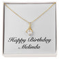 Happy Birthday Melinda - 18K Yellow Gold Finish Alluring Beauty Necklace