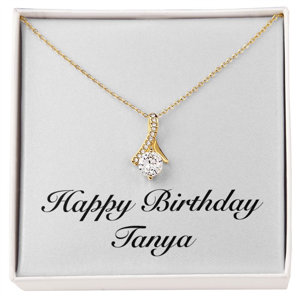 Happy Birthday Tanya - 18K Yellow Gold Finish Alluring Beauty Necklace