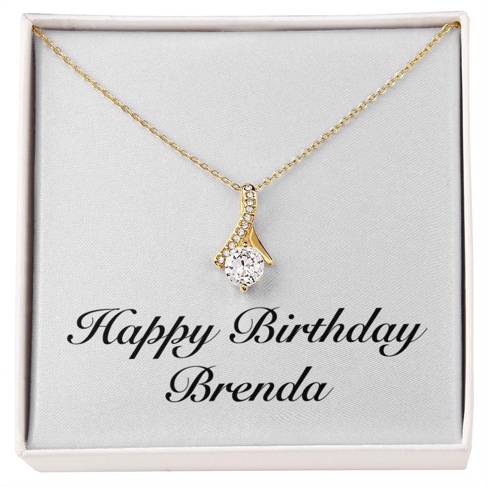 Happy Birthday Brenda - 18K Yellow Gold Finish Alluring Beauty Necklace