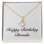 Happy Birthday Brenda - 18K Yellow Gold Finish Alluring Beauty Necklace