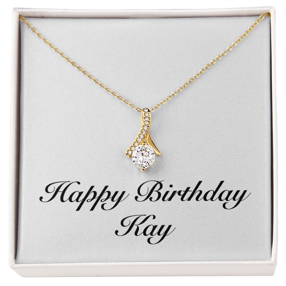 Happy Birthday Kay - 18K Yellow Gold Finish Alluring Beauty Necklace