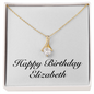 Happy Birthday Elizabeth - 18K Yellow Gold Finish Alluring Beauty Necklace