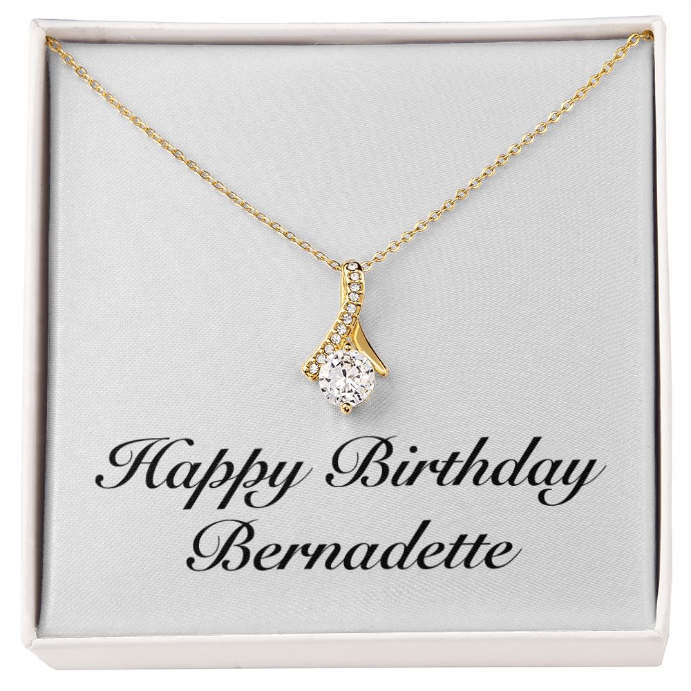 Happy Birthday Bernadette - 18K Yellow Gold Finish Alluring Beauty Necklace