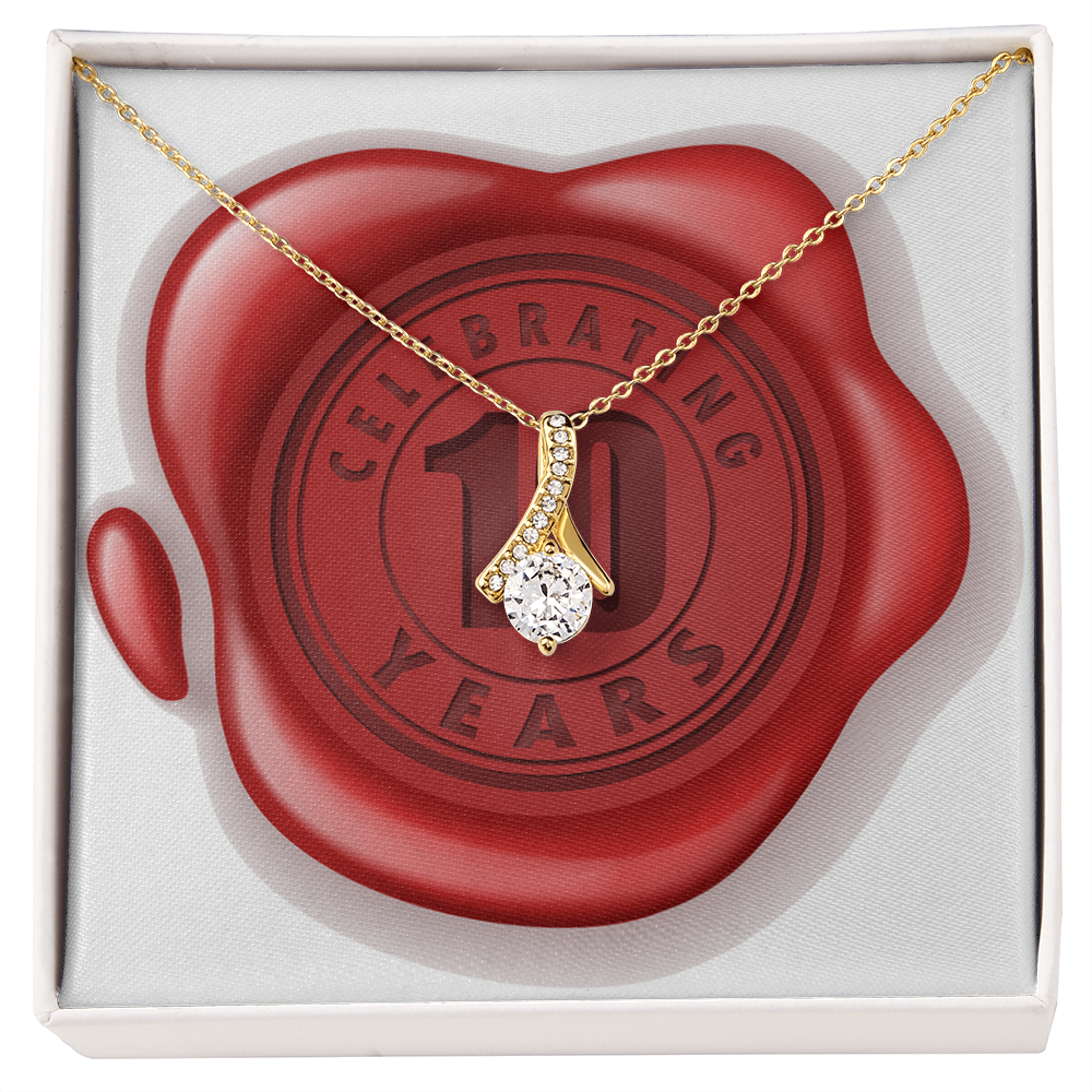Celebrating 10 Years Anniversary - 18K Yellow Gold Finish Alluring Beauty Necklace