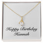 Happy Birthday Hannah - 18K Yellow Gold Finish Alluring Beauty Necklace