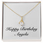 Happy Birthday Angela - 18K Yellow Gold Finish Alluring Beauty Necklace