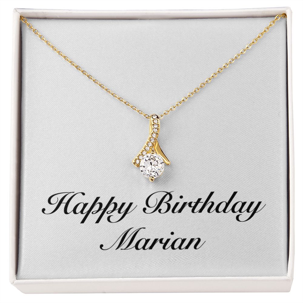 Happy Birthday Marian - 18K Yellow Gold Finish Alluring Beauty Necklace