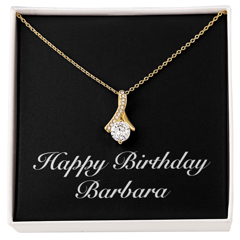 Happy Birthday Barbara v2 - 18K Yellow Gold Finish Alluring Beauty Necklace