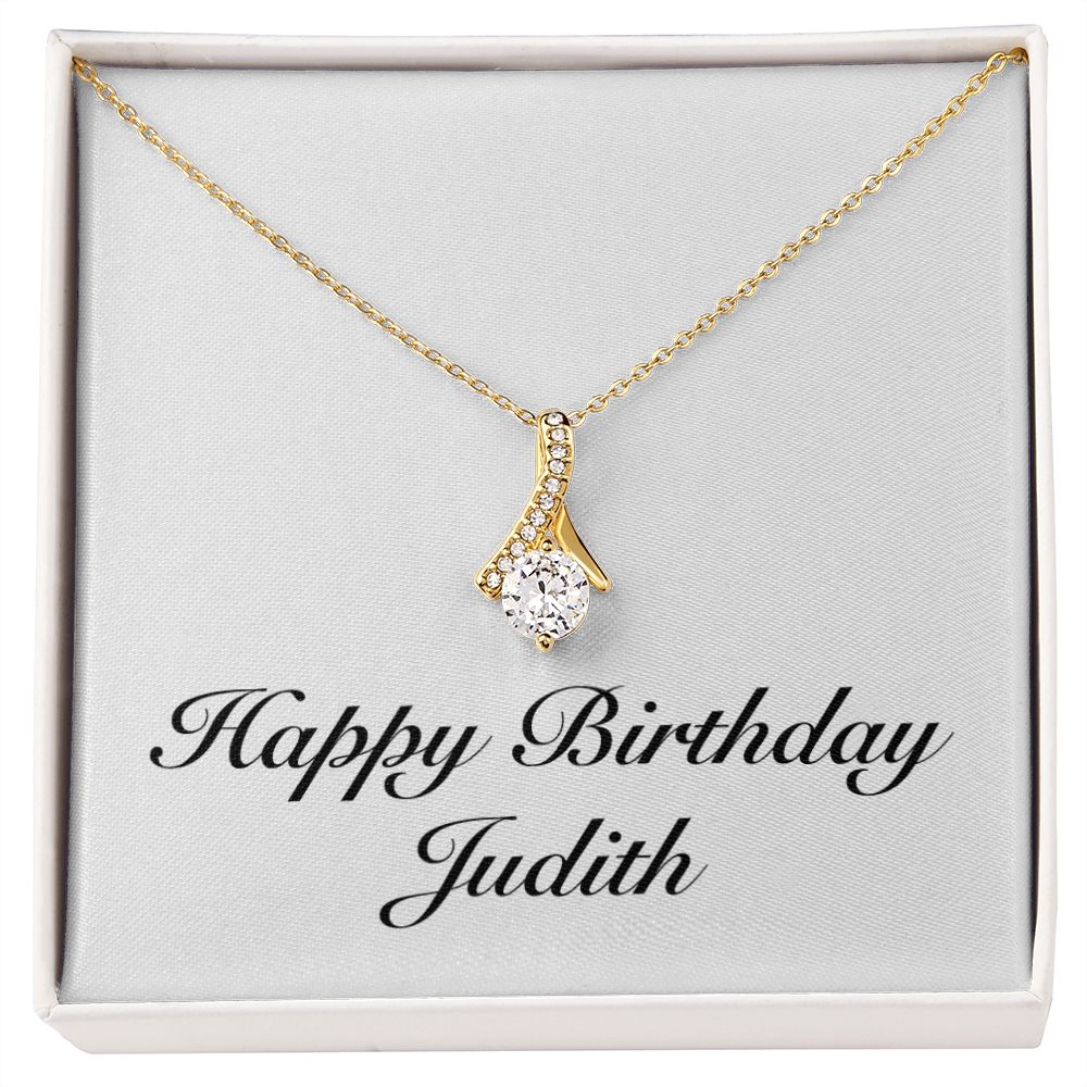 Happy Birthday Judith - 18K Yellow Gold Finish Alluring Beauty Necklace