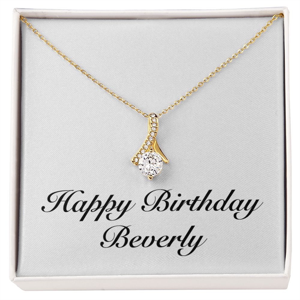 Happy Birthday Beverly - 18K Yellow Gold Finish Alluring Beauty Necklace