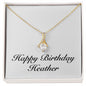Happy Birthday Heather - 18K Yellow Gold Finish Alluring Beauty Necklace