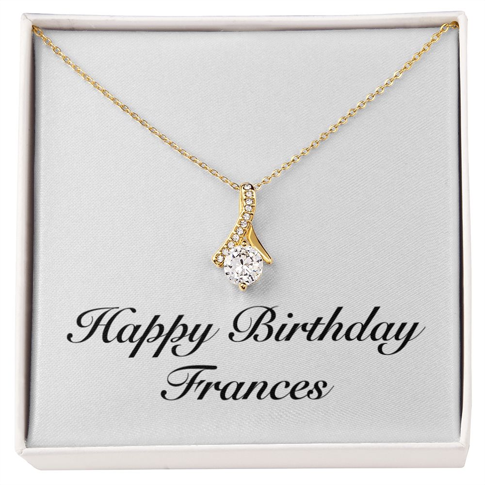 Happy Birthday Frances - 18K Yellow Gold Finish Alluring Beauty Necklace