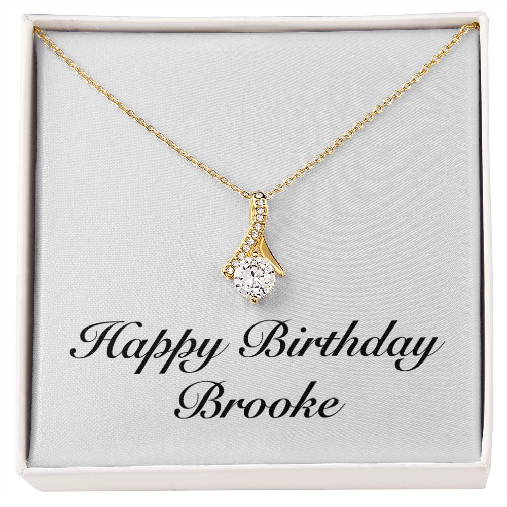 Happy Birthday Brooke - 18K Yellow Gold Finish Alluring Beauty Necklace