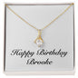 Happy Birthday Brooke - 18K Yellow Gold Finish Alluring Beauty Necklace